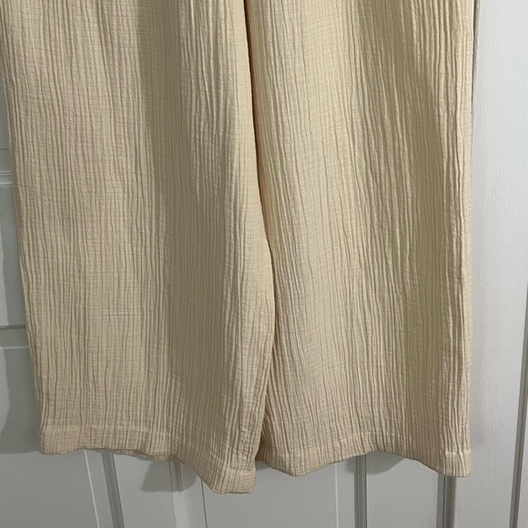 Wonderly 100% Cotton Gauze Cream Wide Leg Pull On Pants Beachy Boho Size Large - Picture 5 of 13